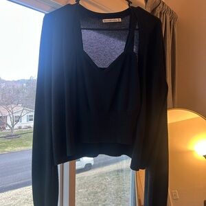Abercrombie & Fitch Black V‑neck Sweater Cardigan Set